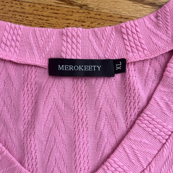 Merokeety Women's Pink Textured Loungewear Set Size XL - Picture 5 of 5